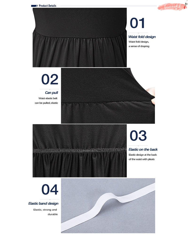 AUSELILY Women's Long Sleeve Dress Loose Plain Long Casual Maxi Dresses with Pockets 2026 New Black XS - Image 3